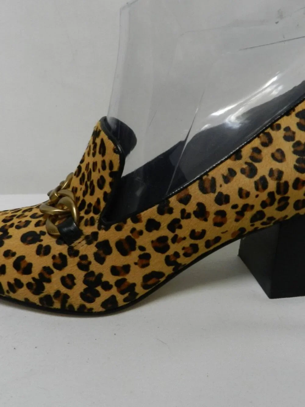 Via Spiga pony hair fur leather animal leopard block heels pumps NEW Size Sz 8